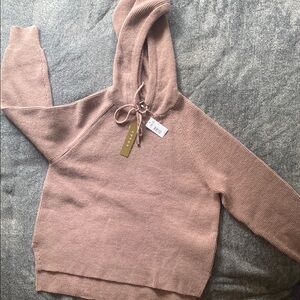 Cyrus Mauve Shadows Knit Sweater with Hood